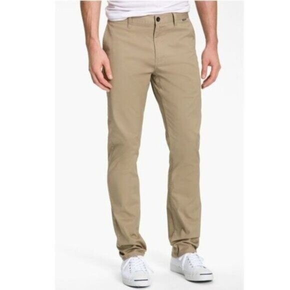 HURLEY NWOT Icon Classic Chino Pants Light Beige Men's Sz 36 - Picture 1 of 11